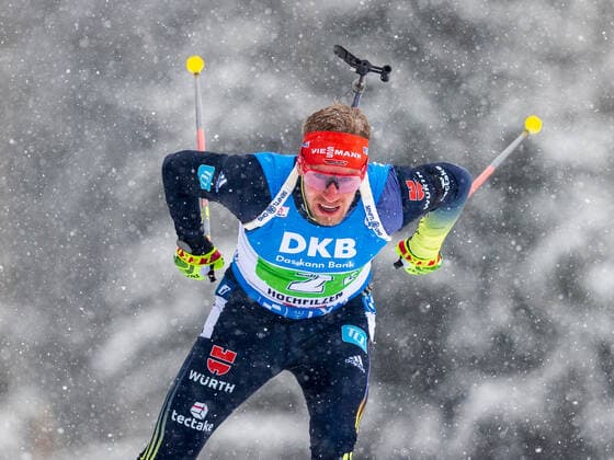 Johannes KUEHN (KÜHN) (GER, WSV Reit im Winkl). Biathlon, 4 x 10 km Staffel der Maenner. Biathlon IBU Weltcup, Saison 2022-2023, am 10.12.2022, in Hochfilzen, Oesterreich. Quelle Copyright Credit : Oryk HAIST *** Johannes KUEHN KÜHN GER, WSV Reit im Winkl Biathlon, Mens 4 x 10 km Relay Biathlon IBU World Cup, 2022 2023 season, on 10 12 2022, in Hochfilzen, Austria Source Copyright Credit Oryk HAIST xBIATHLONx