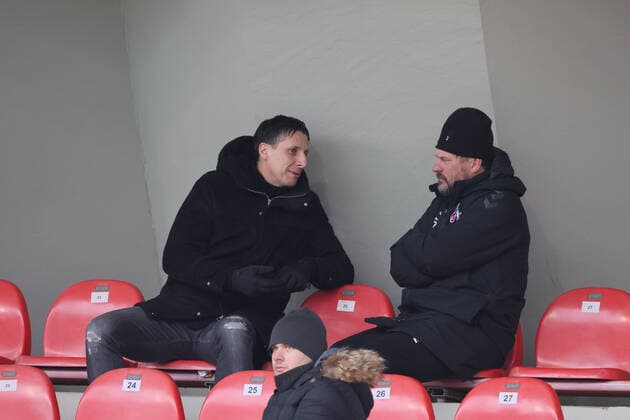 Sports 1 FC Cologne vs SC Freiburg, football women, 1 Bundesliga, among the spectators from right Steffen Baumgart, Christian Keller 1 FC Cologne , picture , 11 12 2022