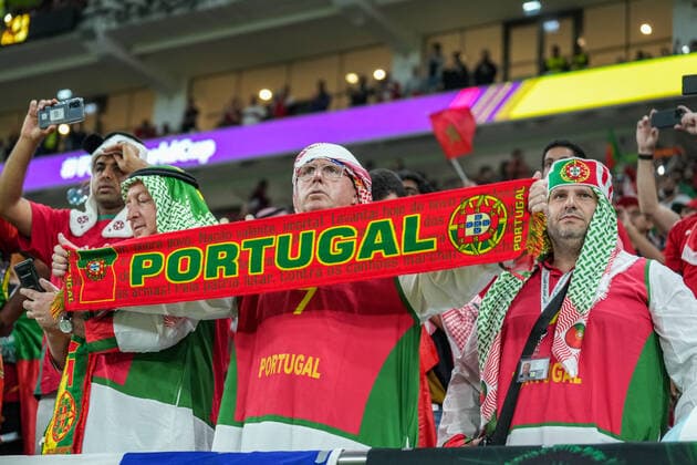 Morocco v Portugal: Quarter Final - FIFA World Cup, WM, Weltmeisterschaft, Fussball Qatar 2022 Fans of team Portugal before the FIFA World Cup Qatar 2022 quarter final match between Morocco and Portugal at Al Thumama Stadium on 10 December 2022 in Doha, Qatar. Doha Qatar  Copyright: xAymanxArefx originalFilename:aref-notitle221210_npEzQ.jpg