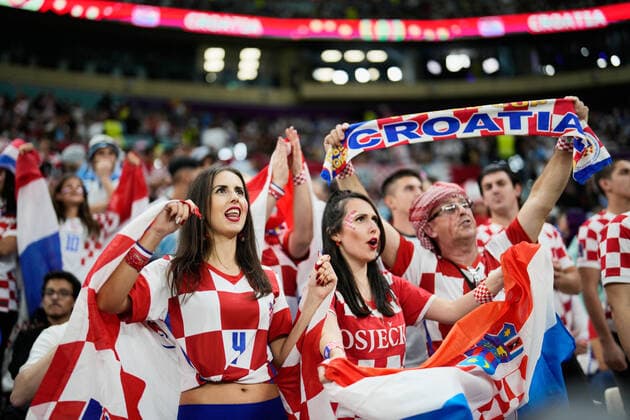 Croatia fans (CRO), DECEMBER 13, 2022 - Football Soccer : FIFA World Cup, WM, Weltmeisterschaft, Fussball Qatar 2022 semi-final match between Argentina 3-0 Croatia at Lusail Stadium in Lusail, Qatar.  (206254285)