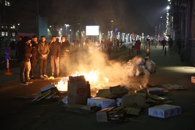FIFA World Cup 2022, France - Morocco, fans riot in the streets of Brussels