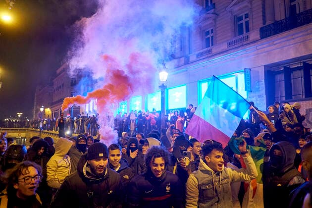 FIFA World Cup 2022, France - Morocco, fans celebrate reaching the final in Paris