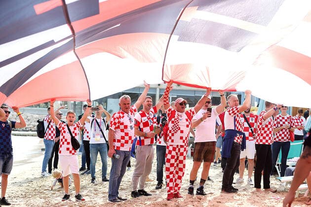 FIFA World Cup 2022, Match for 3rd place, Croatia - Morocco, Croatian fans celebrate before the match