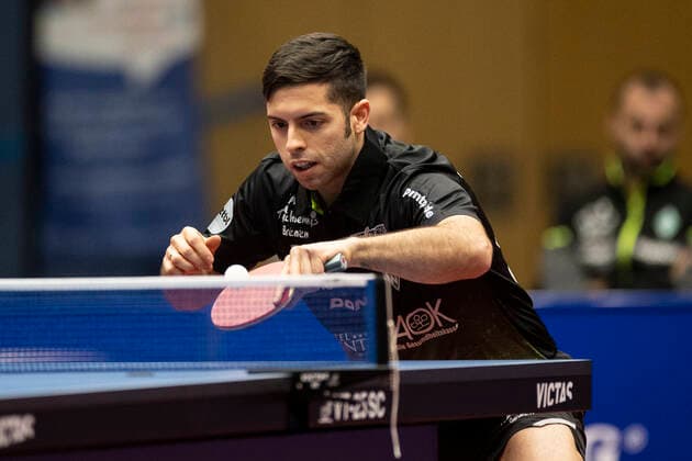 Table tennis 1 Bundesliga, season 2022 2023, 10 match day, TTC Schwalbe Bergneustadt Werder Bremen on 18 12 2022 in Bergneustadt North Rhine Westphalia Bremens Marcelo Aguirre Copyright: xGuidoxKirchnerx