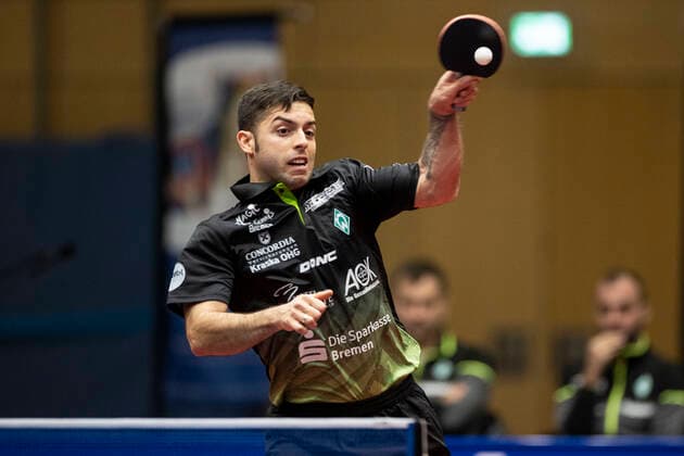 Table tennis 1 Bundesliga, season 2022 2023, 10 match day, TTC Schwalbe Bergneustadt Werder Bremen on 18 12 2022 in Bergneustadt North Rhine Westphalia Bremens Marcelo Aguirre Copyright: xGuidoxKirchnerx