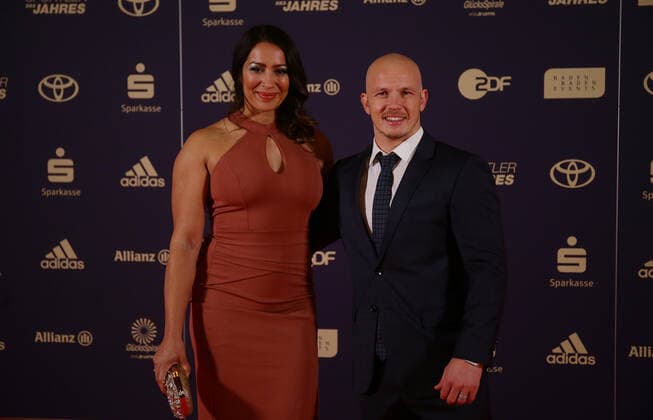 Baden Baden , Sportsman of the Year 2022 , Fabian Hambüchen with wife Viktoria