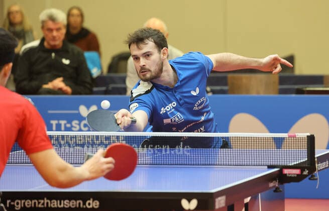 Samuel Walker Grenzau , TTC Zugbruecke Grenzau PSV Borussia Duesseldorf,, 10 Matchday, Table Tennis Bundesliga Men, 18 12 2022, TTC Zugrbuecke Grenzau PSV Borussia Duesseldorf,, 10 Matchday, Table Tennis Bundesliga Men, 18 12 2022, Photo EIBNER Joerg Niebergall Hoehr Grenzhausen Copyright: xJoergxNiebergall Eibner-Pressefox EP_JNL