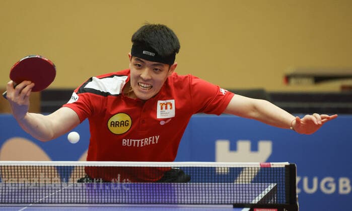 Player Grenzau Duesseldorf , TTC Zugrbuecke Grenzau PSV Borussia Duesseldorf,, 10 Matchday, Table Tennis Bundesliga Men, 18 12 2022, TTC Zugrbuecke Grenzau PSV Borussia Duesseldorf,, 10 Matchday, Table Tennis Bundesliga Men, 18 12 2022, Photo EIBNER Joerg Niebergall Hoehr Grenzhausen Copyright: xJoergxNiebergall Eibner-Pressefox EP_JNL