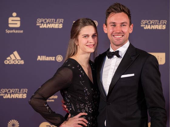 Niklas Kaul and Mareike Roesing, sportsman of the year, awarding the honor in 2022, 18 12 2022, Eibner Pressefoto Sascha Walther sportsman of the year, awarding the honor in 2022, 18 12 2022 Baden Baden. Copyright: xEibner-Pressefotox EP_EER