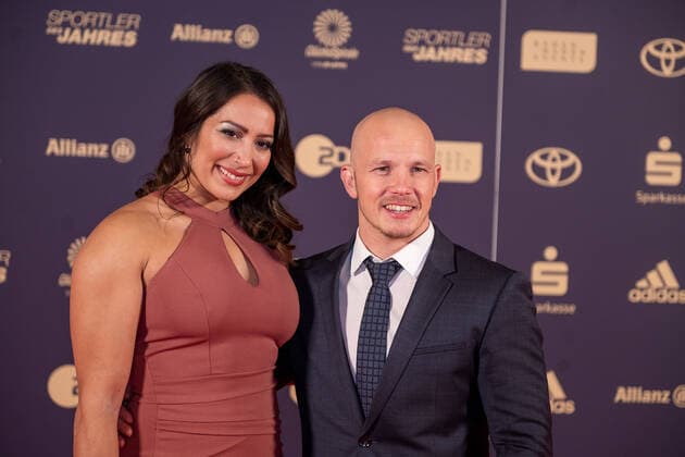 Fabian Hambuechen with wife Viktoria, sportsman of the year, awarding the honor in 2022, 18 12 2022, Eibner press photo Sascha Walther sportsman of the year, awarding the honor in 2022, 18 12 2022 Baden Baden. Copyright: xEibner-Pressefotox EP_EER