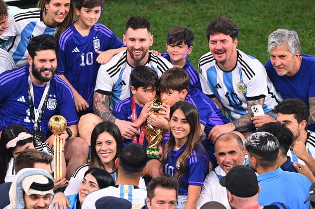 FOOTBALL World Cup 2022 Final Argentina France 18 12 2022 Lionel Messi Argentina cheers and celebrates with trophy and all others