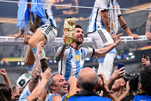 FOOTBALL World Cup 2022 Final Argentina France 18 12 2022 Lionel Messi Argentina with the World Cup trophy