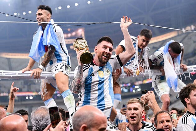 FOOTBALL World Cup 2022 Final Argentina France 18 12 2022 Lionel Messi Argentina with the World Cup trophy