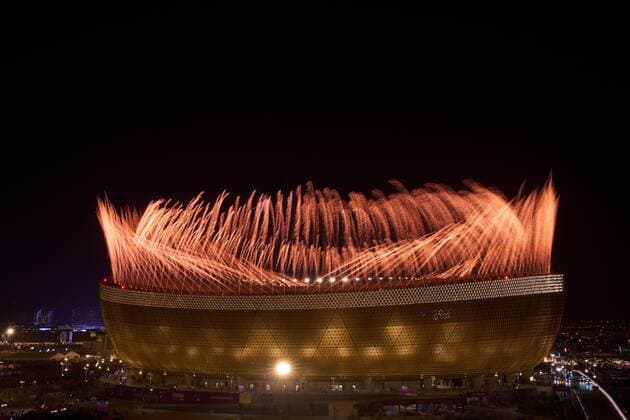 FIFA World Cup 2022, Final, Argentina - France, Fireworks over the stadium