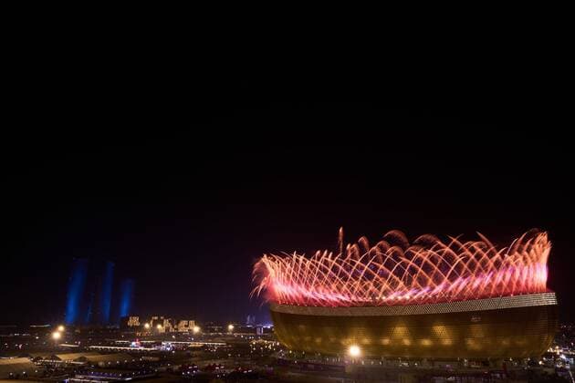 RECORD DATE NOT STATED FIFA World Cup, WM, Weltmeisterschaft, Fussball Qatar 2022 Argentina vs France Final Fireworks during the game Argentina vs France, corresponding to the great final of the FIFA World Cup Qatar 2022, at Lusail Stadium, Lusail, Doha, on December 18, 2022. <br><br> Pirotecnia durante el partido Argentina vs Francia, correspondiente a la gran final de la Copa Mundial de la FIFA Catar 2022, en el Estadio Lusail, Lusail, Doha, el 18 de Diciembre de 2022 LUSAIL DOHA QATAR  Copyright: xCristianxdexMarchenax 20221218_11843
