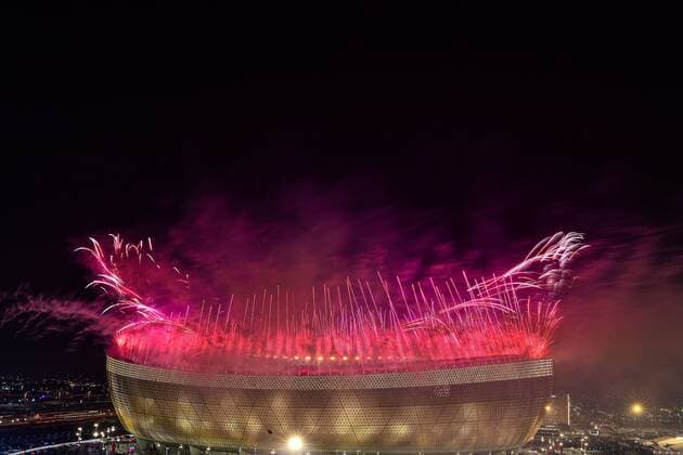 RECORD DATE NOT STATED FIFA World Cup, WM, Weltmeisterschaft, Fussball Qatar 2022 Argentina vs France Final Fireworks during the game Argentina vs France, corresponding to the great final of the FIFA World Cup Qatar 2022, at Lusail Stadium, Lusail, Doha, on December 18, 2022. <br><br> Pirotecnia durante el partido Argentina vs Francia, correspondiente a la gran final de la Copa Mundial de la FIFA Catar 2022, en el Estadio Lusail, Lusail, Doha, el 18 de Diciembre de 2022 LUSAIL DOHA QATAR  Copyright: xAdrianxMaciasx 20221218_11890