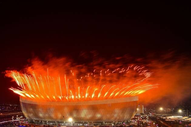 RECORD DATE NOT STATED FIFA World Cup, WM, Weltmeisterschaft, Fussball Qatar 2022 Argentina vs France Final Fireworks during the game Argentina vs France, corresponding to the great final of the FIFA World Cup Qatar 2022, at Lusail Stadium, Lusail, Doha, on December 18, 2022. <br><br> Pirotecnia durante el partido Argentina vs Francia, correspondiente a la gran final de la Copa Mundial de la FIFA Catar 2022, en el Estadio Lusail, Lusail, Doha, el 18 de Diciembre de 2022 LUSAIL DOHA QATAR  Copyright: xAdrianxMaciasx 20221218_11892