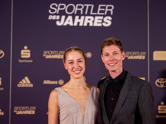 Tobias Potye high jumper , Laura Gröll high jumper , athlete of the year, awarding the honor in 2022, 18 12 2022, Eibner Pressefoto Sascha Walther athlete of the year, awarding the honor in 2022, 18 12 2022 Baden Baden. Copyright: xEibner-Pressefotox EP_EER