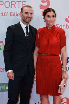 December 20, 2022, MADRID, MADRID, SPAIN: Alejandro Valverde, cyclist of Spain and his wife, Natalia Mateo, pose for a photo during the 16th edition of the As Sports Awards at The Westin Palace on December 20, 2022 in Madrid, Spain. MADRID SPAIN - ZUMAa181 20221220_zaa_a181_031 Copyright: xIrinaxR.xHipolitox