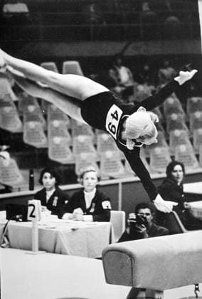 Vera Caslavska Mexico City: Vera Caslavska of Czechoslovakia on horse valt of 1968 olympics. won the gold medal for individual combined exercise. 24th October 1968 Mexico  Copyright: xTopFotox 0700839