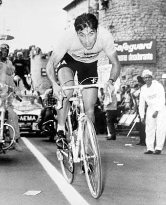 PALUPI Belgium s Eddy Merckx in action to win the 15th lap of the 52nd Cycling Tour of Italy ( Giro d Italia ) in San marino 30 May 1969 . On 2 June Merckx , who was the leading the tour , was disqualified on a dope test Italy  Copyright: xTopFotox 1410140