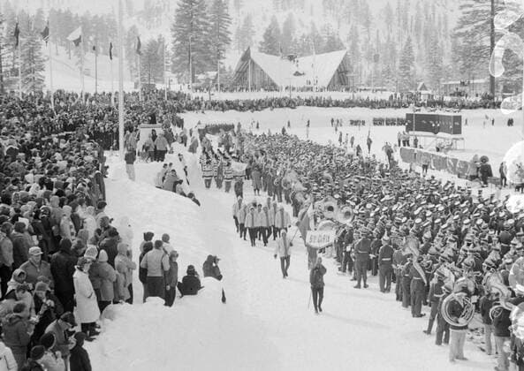 OPENING CEREMONY OF THE WINTER Olympic Games, Olympische Spiele, Olympia, OS - - 24 FEBRUARY 1960 United States  Copyright: xTopFotox IPU389673