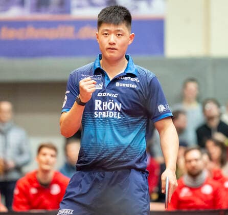 22 12 2022, xomx table tennis Bundesliga TTC RhönSprudel Fulda Maberzell 1 FSV Mainz 05 picture game 2 Fan Bo Meng Yuto Muramatsu Copyright: HMBxMedia OliverxMueller