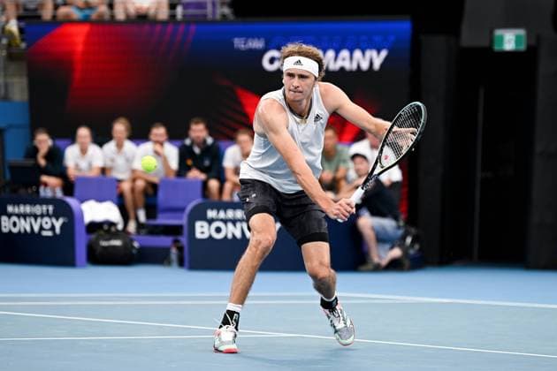 Bilder des Jahres 2022, Sport 12 Dezember Sport Themen der Woche KW52 Sport Bilder des Tages TENNIS UNITED CUP GERMANY CZECH, Alexander Zverev of Germany in action in his match against Jiri Lehecka of the Czech Republic during the 2023 United Cup tennis match between Germany and Czech Republic at Ken Rosewall Arena in Sydney, Saturday, December 31, 2022. ( NO ARCHIVING, EDITORIAL USE ONLY, NO USE IN BOOKS WITHOUT CONSENT SYDNEY NEW SOUTH WALES AUSTRALIA  Copyright: xSTEVENxMARKHAMx 20221231001747392348