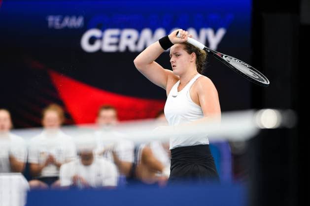 Bilder des Jahres 2022, Sport 12 Dezember Sport Themen der Woche KW52 Sport Bilder des Tages TENNIS UNITED CUP GERMANY CZECH, Jule Niemeier of Germany in action in her match against Marie Bouzkova of the Czech Republic during the 2023 United Cup tennis match between Germany and Czech Republic at Ken Rosewall Arena in Sydney, Saturday, December 31, 2022. ( NO ARCHIVING, EDITORIAL USE ONLY, NO USE IN BOOKS WITHOUT CONSENT SYDNEY NEW SOUTH WALES AUSTRALIA  Copyright: xSTEVENxMARKHAMx 20221231001747412796