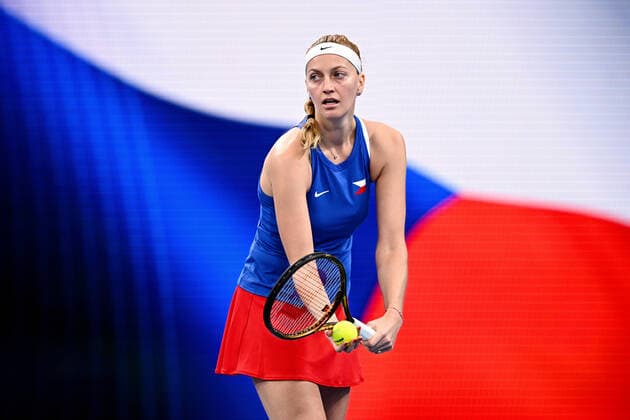TENNIS UNITED CUP GERMANY CZECH, Petra Kvitova of the Czech Republic in action in her match against Laura Siegemund of Germany during the 2023 United Cup tennis match between Germany and Czech Republic at Ken Rosewall Arena in Sydney, Sunday, January 1, 2023. ( NO ARCHIVING, EDITORIAL USE ONLY, NO USE IN BOOKS WITHOUT CONSENT SYDNEY NEW SOUTH WALES AUSTRALIA  Copyright: xSTEVENxMARKHAMx 20230101001747699971