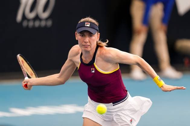 TENNIS ADELAIDE INTERNATIONAL, Ekaterina Alexandrova in her match against MarkÃ ta VondrouÅ¡ova of Czechia during the 2023 Adelaide International Tennis Tournament at the Memorial Drive Tennis Centre in Adelaide, Tuesday, January 3, 2023. ( NO ARCHIVING, EDITORIAL USE ONLY, NO USE IN BOOKS WITHOUT CONSENT ADELAIDE SOUTH AUSTRALIA AUSTRALIA  Copyright: xMATTxTURNERx 20230103001748374128
