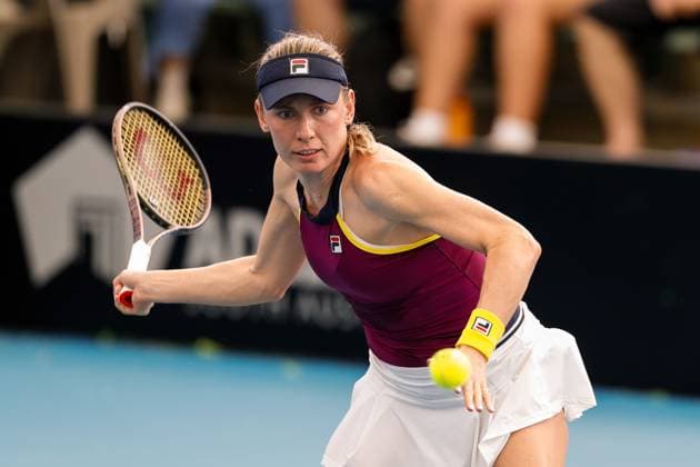 TENNIS ADELAIDE INTERNATIONAL, Ekaterina Alexandrova in her match against MarkÃ ta VondrouÅ¡ova of Czechia during the 2023 Adelaide International Tennis Tournament at the Memorial Drive Tennis Centre in Adelaide, Tuesday, January 3, 2023. ( NO ARCHIVING, EDITORIAL USE ONLY, NO USE IN BOOKS WITHOUT CONSENT ADELAIDE SOUTH AUSTRALIA AUSTRALIA  Copyright: xMATTxTURNERx 20230103001748374178