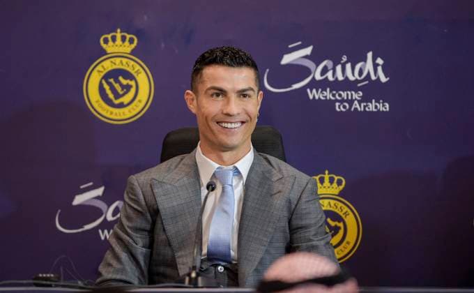 Bilder des Jahres 2023, Sport 01 Januar Sport Themen der Woche KW01 Sport Bilder des Tages Mrsool Park Stadium in the Saudi capital Riyadh on January 3, 2023 Portuguese forward Cristiano Ronaldo is officially unveiled as a Al Nassr player  Copyright: xx