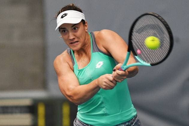 4th January 2022: Auckland, New Zealand: Danka Kovini& x107; of Montenegro during play on Day 3 of the 2023 Womens s ASB Classic. ASB Tennis Centre, Auckland, New Zealand.  ActionPlus12464688 ChrisxSymes
