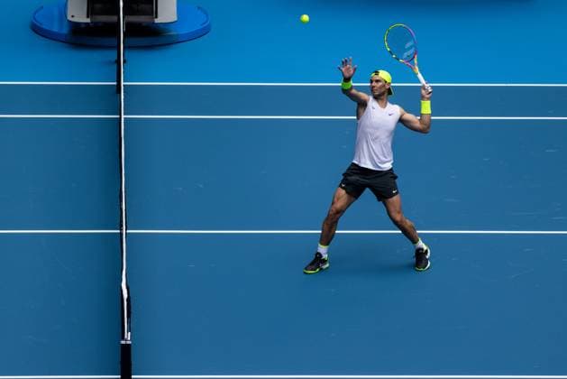 TENNIS AUSTRALIAN OPEN PRACTICE, Rafael Nadal of Spain in action during an Australian Open practice session at Melbourne Park in Melbourne, Thursday, January 5, 2023. ( NO ARCHIVING, EDITORIAL USE ONLY, NO USE IN BOOKS WITHOUT CONSENT MELBOURNE VIC AUSTRALIA  Copyright: xDIEGOxFEDELEx 20230105001748918186