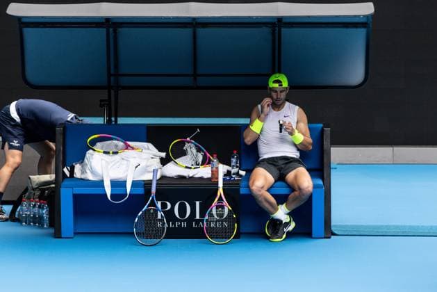 TENNIS AUSTRALIAN OPEN PRACTICE, Rafael Nadal of Spain in action during an Australian Open practice session at Melbourne Park in Melbourne, Thursday, January 5, 2023. ( NO ARCHIVING, EDITORIAL USE ONLY, NO USE IN BOOKS WITHOUT CONSENT MELBOURNE VIC AUSTRALIA  Copyright: xDIEGOxFEDELEx 20230105001748918255