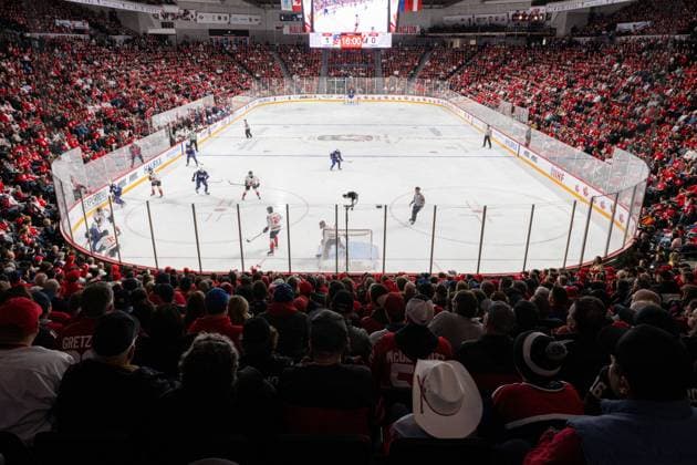 230105 View from the stands during the 2023 IIHF World Junior Championship semifinal between USA and Canada on January 5, 2023 in Halifax Photo Simon Hastegard BILDBYRAN kod SH SH0402 ishockey ice hockey jvm junior vm u20 2023 iihf world junior championship world juniors semifinal semifinals usa canada kanada bbeng publik,  Copyright: SIMONxHASTEGARD BB230105SH030