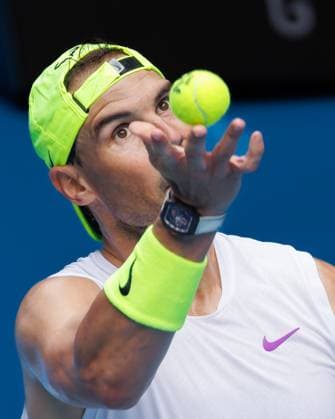 January 5, 2023: RAFAEL NADAL (ESP) practising on Rod Laver Arena ahead of the 2023 Australian Open in Melbourne, Australia. Cal Media USA - ZUMAc04_ 20230105_zaf_c04_035 Copyright: xSydneyxLowx