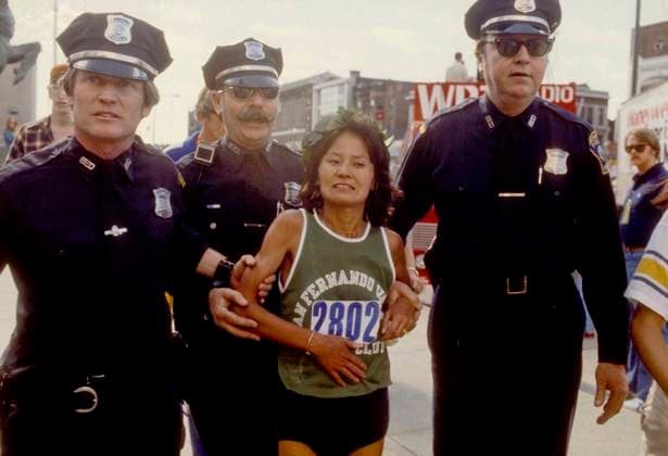 Miki Gorman after winning the 1977 Boston Marathon. Noxthirdxpartyxsales  (207512117)
