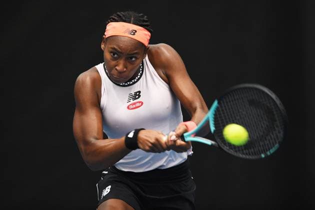 6th January 2022: Auckland, New Zealand: Coco Gauff of the USA during play on Day 5 of the 2023 Womens s ASB Classic. ASB Tennis Centre, Auckland, New Zealand.  ActionPlus12465103 ChrisxSymes