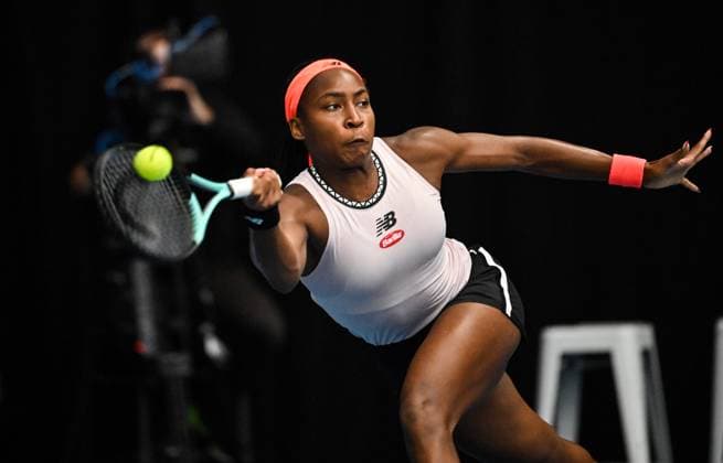 6th January 2022: Auckland, New Zealand: USA s Coco Gauff during her 1 4 final match on Day 5 of the women s ASB Classic at the ASB Tennis Arena, Auckland, New Zealand  ActionPlus12465157 AndrewxCornaga