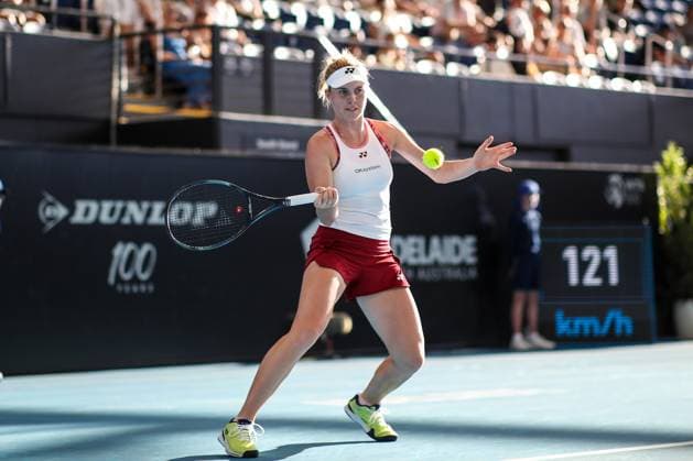 TENNIS ADELAIDE INTERNATIONAL, Linda Noskova of Czechia in her match against Ons Jabeur of Tunisia during the 2023 Adelaide International Tennis Tournament at the Memorial Drive Tennis Centre in Adelaide, Saturday, January 7, 2023. ( NO ARCHIVING, EDITORIAL USE ONLY, NO USE IN BOOKS WITHOUT CONSENT ADELAIDE SOUTH AUSTRALIA AUSTRALIA  Copyright: xMATTxTURNERx 20230107001749702373