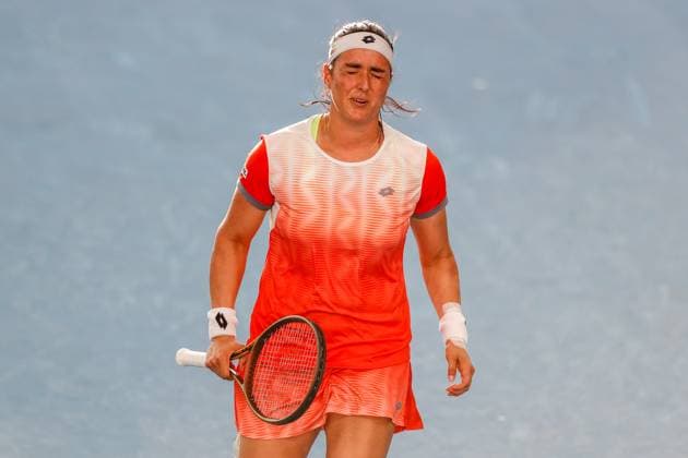 TENNIS ADELAIDE INTERNATIONAL, Ons Jabeur of Tunisia in her match against Linda Noskova of Czechia during the 2023 Adelaide International Tennis Tournament at the Memorial Drive Tennis Centre in Adelaide, Saturday, January 7, 2023. ( NO ARCHIVING, EDITORIAL USE ONLY, NO USE IN BOOKS WITHOUT CONSENT ADELAIDE SOUTH AUSTRALIA AUSTRALIA  Copyright: xMATTxTURNERx 20230107001749707783