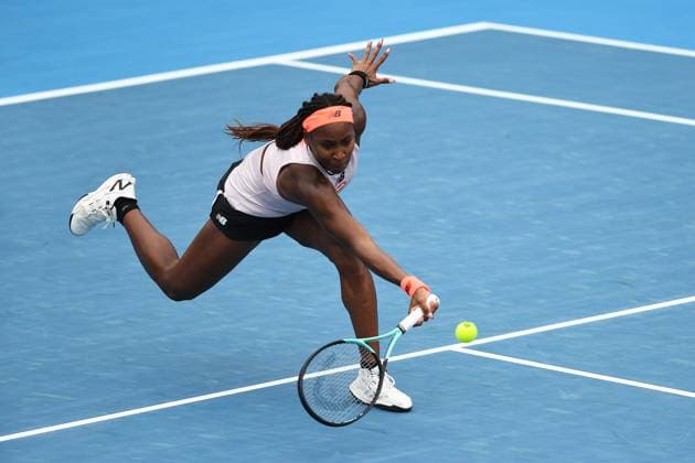 7th January 2022: Auckland, New Zealand: Coco Gauff of the USA during play on Semi Finals day of the 2023 Womens s ASB Classic. ASB Tennis Centre, Auckland, New Zealand.  ActionPlus12465471 ChrisxSymes
