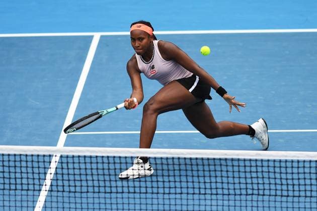 7th January 2022: Auckland, New Zealand: Coco Gauff of the USA during play on Semi Finals day of the 2023 Womens s ASB Classic. ASB Tennis Centre, Auckland, New Zealand.  ActionPlus12465491 ChrisxSymes