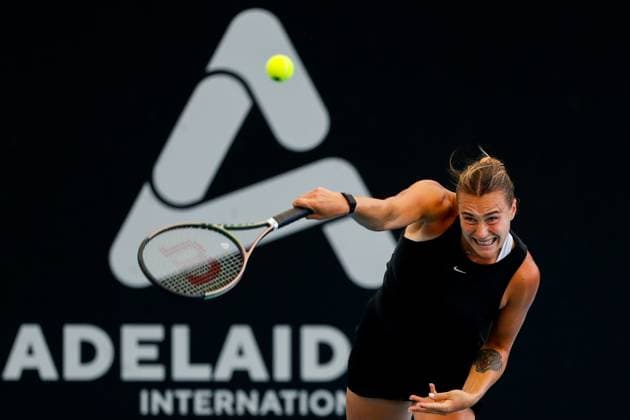 TENNIS ADELAIDE INTERNATIONAL, Aryna Sabalenka during her match against Linda Noskova of Czechia in the Womens Singles Final 2023 Adelaide International Tennis Tournament at the Memorial Drive Tennis Centre in Adelaide, Sunday, January 8, 2023. ( NO ARCHIVING, EDITORIAL USE ONLY, NO USE IN BOOKS WITHOUT CONSENT ADELAIDE SOUTH AUSTRALIA AUSTRALIA  Copyright: xMATTxTURNERx 20230108001750065630