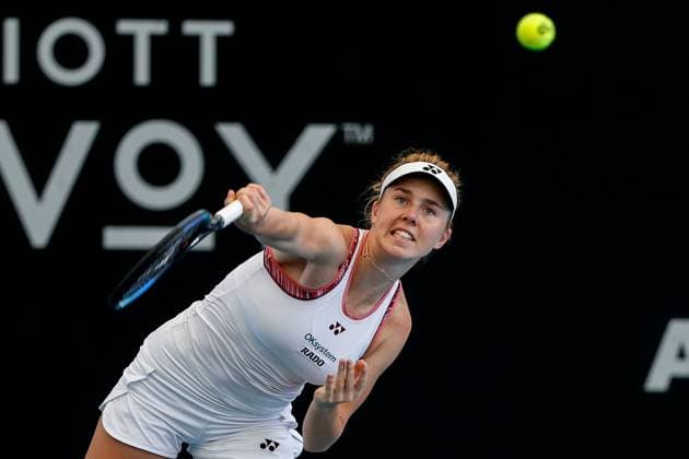 TENNIS ADELAIDE INTERNATIONAL, Linda Noskova of Czechia during her match against Aryna Sabalenka in the Womens Singles Final 2023 Adelaide International Tennis Tournament at the Memorial Drive Tennis Centre in Adelaide, Sunday, January 8, 2023. ( NO ARCHIVING, EDITORIAL USE ONLY, NO USE IN BOOKS WITHOUT CONSENT ADELAIDE SOUTH AUSTRALIA AUSTRALIA  Copyright: xMATTxTURNERx 20230108001750068229