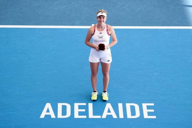 ADELAIDE, AUSTRALIA - JANUARY 08: Linda Noskova of Czech Republic runner up in the Adelaide International tennis final match between Aryna Sabalenka of Belarus and Linda Noskova of Czech Republic at Memorial Drive on January 08, 2023 in Adelaide, Australia. (Photo by Peter Mundy Speed Media Icon Sportswire) TENNIS: JAN 08 - Adelaide International Icon2301080084
