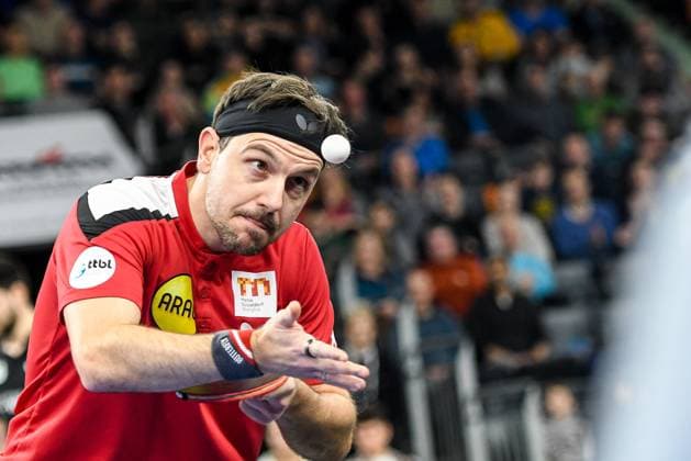Sport Themen der Woche KW01 GER, Liebherr Pokal-Finale 2022 2023, Final Four 08.01.2022, ratiopharm arena, Neu-Ulm, GER, Liebherr Pokal-Finale 2022 2023, Final Four, Halbfinale, Borussia Düsseldorf Duesseldorf vs 1. FC Saarbrücken Saarbruecken TT im Bild Timo Boll (Duesseldorf) *** GER, Liebherr Cup Final 2022 2023, Final Four 08 01 2022, ratiopharm arena, Neu Ulm, GER, Liebherr Cup Final 2022 2023, Final Four, Semifinal, Borussia Düsseldorf Duesseldorf vs 1 FC Saarbrücken Saarbruecken TT in picture Timo Boll Duesseldorf nordphotoxGmbHx xHafner nph00200