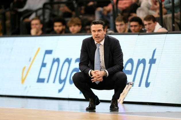 Coach Raoul Korner Towers Basketball Men BBL on Sat 07 01 2023 Hamburg Towers Ratiopharm ULM 65 80